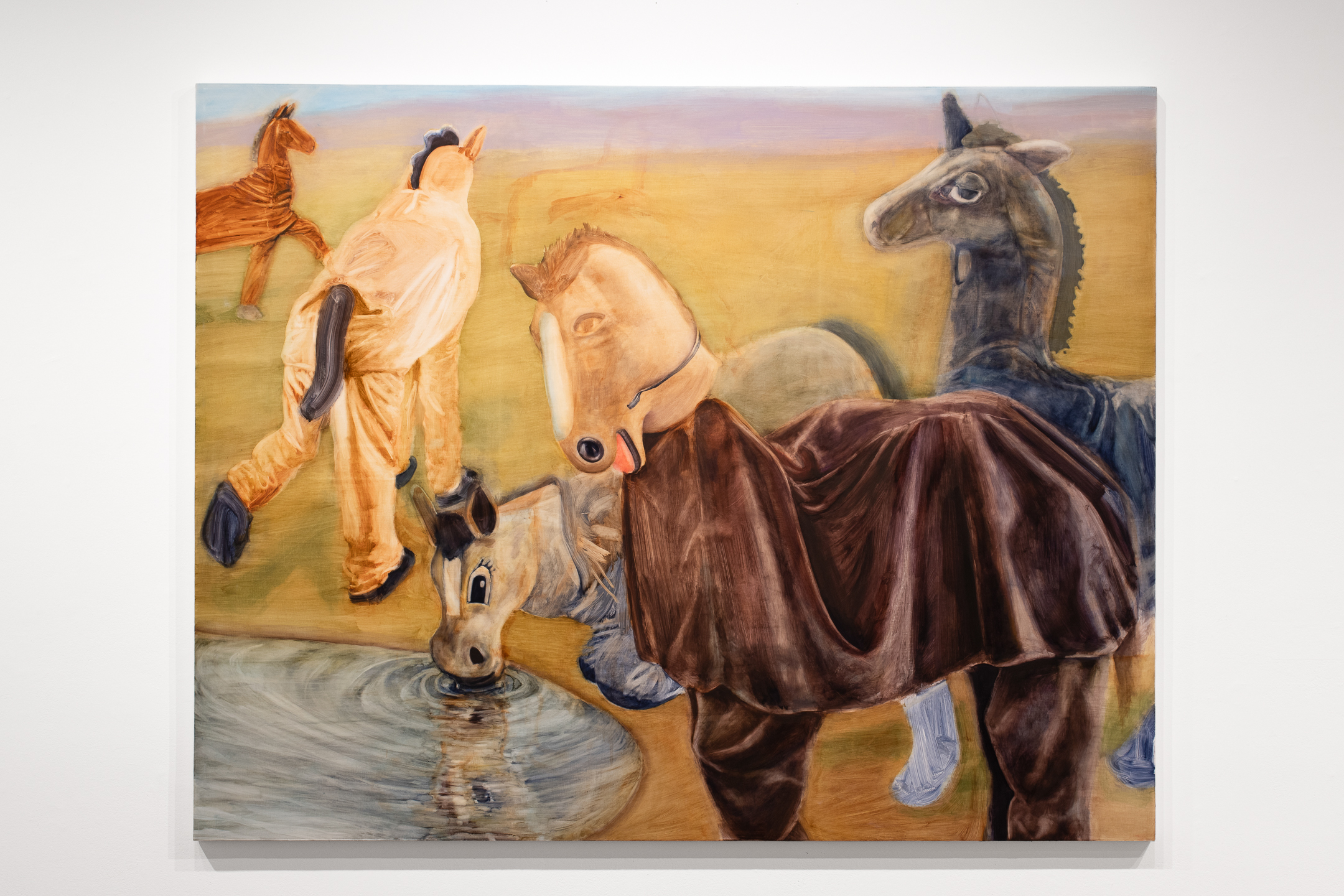 Long Enough to Reach the Ground, 2022, oil on canvas, 66” x 84”