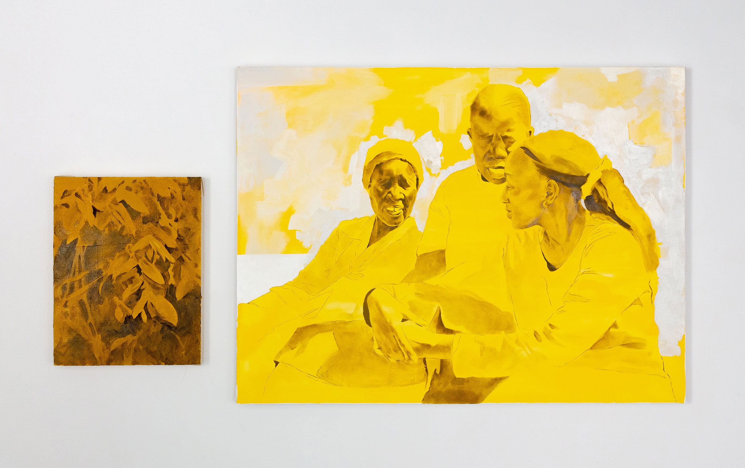 Tell me something True, 2024, Acrylic and oil on canvas, gouache and oil on paper, 20” x 16” | 36” x 48”